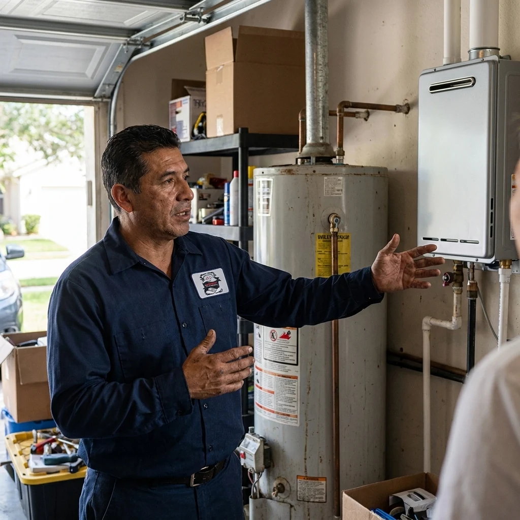 Comparing water heater tank sizes side by side before a replacement